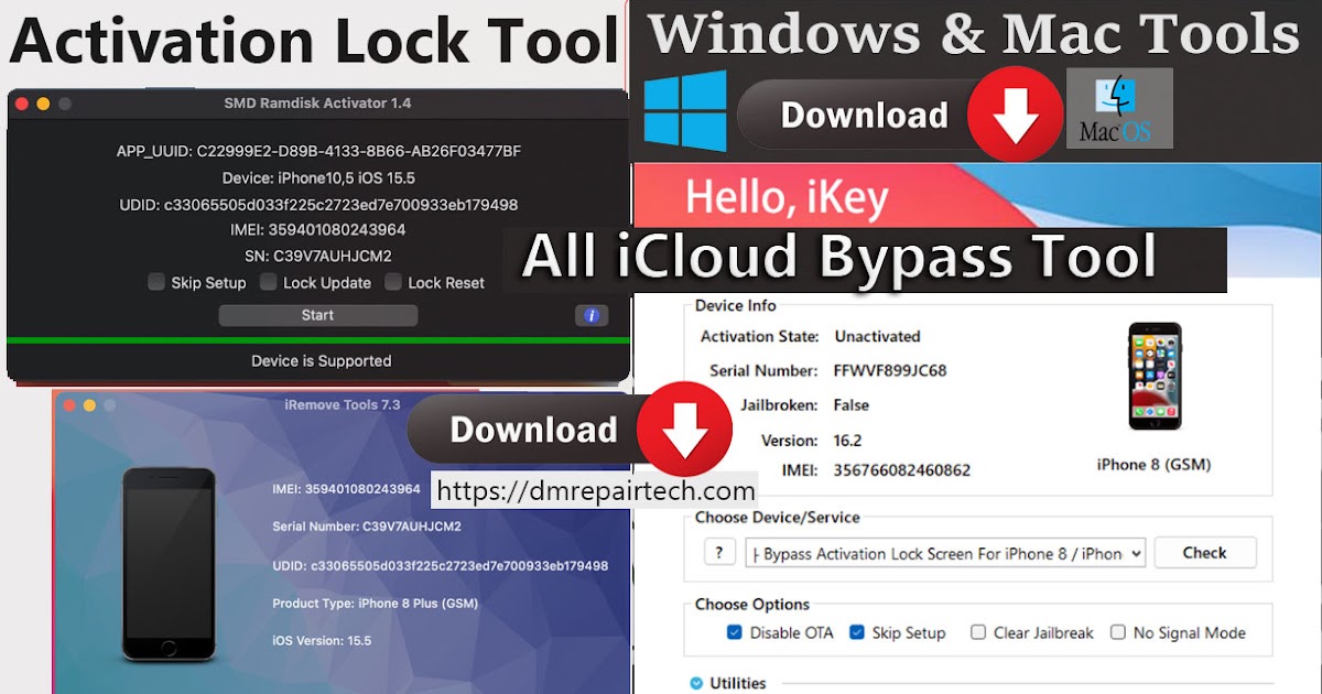 iCloud Bypass Tool Download 2023 Activation Lock Removal DM REPAIR TECH